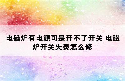 电磁炉有电源可是开不了开关 电磁炉开关失灵怎么修